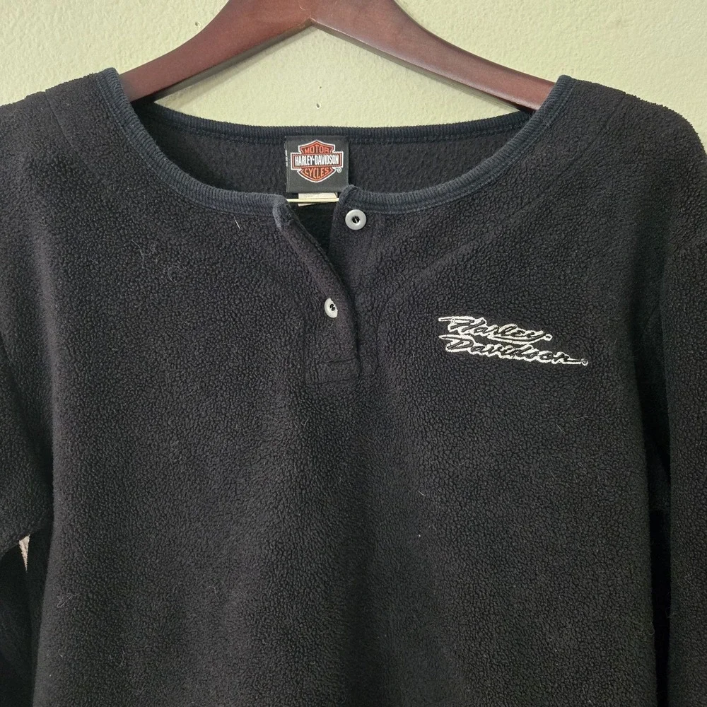 Vintage Harley Davidson Womens‎ Small Black Pullover Fleece Sweater San Jose